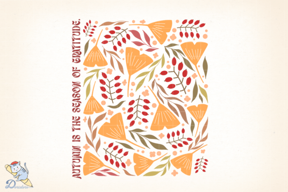 Boho Autumn Gratitude: A Unique Digital Art Experience