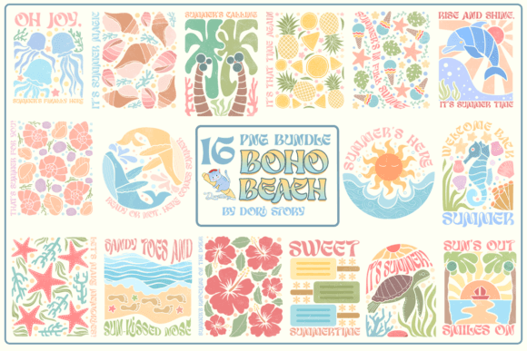 Boho Beach Sublimation Bundle: Integrating Artistic Design into Practical Workflows