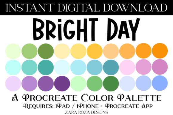 Bright Day Procreate Color Palette: A Digital Artist’s Go-To for Versatile, Vibrant Art