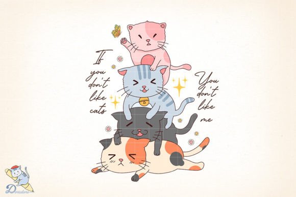 Cute Cat Liffe of Cat: A Timeless Illustration for Digital Creativity