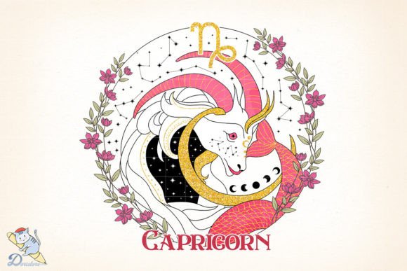 Floral Zodiac Capricorn Sublimation: A Fusion of Astrology and Art for Print Design