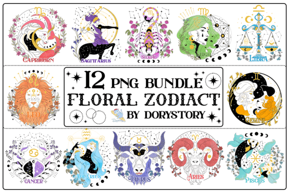 Floral Zodiac Sublimation Bundle