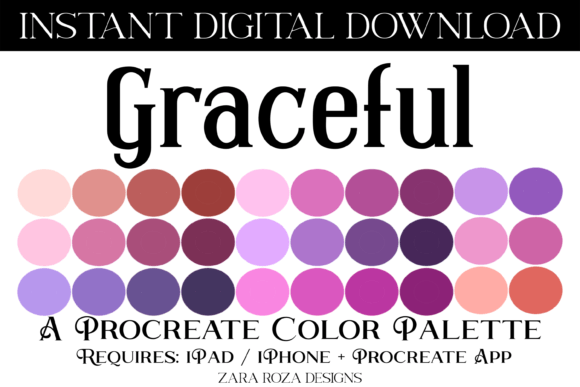 Graceful Procreate Color Palette – A Digital Artist’s Best Friend for Versatile, Beautiful Art