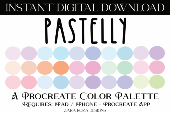 Pastelly Procreate Color Palette: Soft Pastel Tones for Digital Art