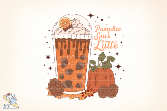 Pumpkin Spice Latte Art for Print & Design