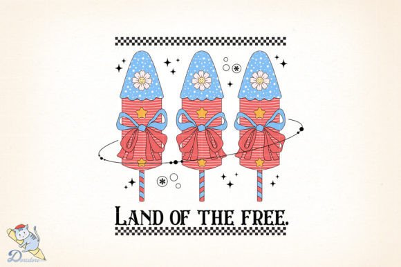 Retro 4th of July: Land of the Free – A Creative Asset for Patriotic Design Projects