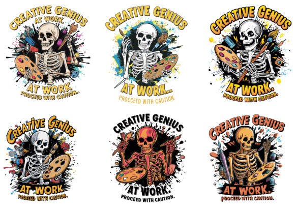 Skeleton Art at Work: A Creative Vector Illustration