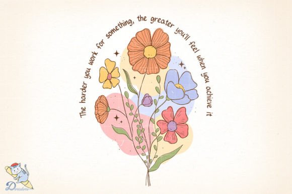 Vintage Flowers Quote PNG: Timeless Elegance for Digital Design