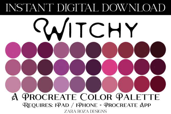 Witchy Procreate Color Palette for Magical Digital Art